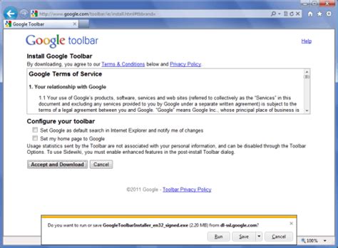 Google Toolbar Internet Explorer Install   programboat