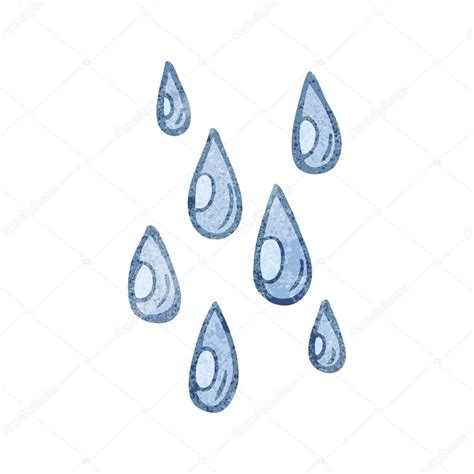 gotas de lluvia de dibujos animados con textura — Vector ...