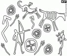 Grafismos prehistóricos para colorear, pintar e imprimir