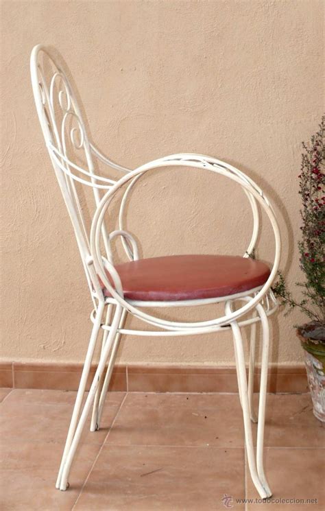 gran lote 4 sillas antigua vintage jardin hierr   Comprar ...