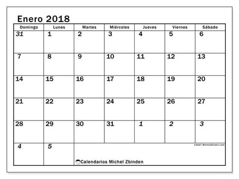 Gratis! Calendarios para enero 2018 para imprimir ...