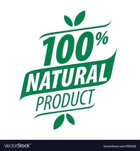 Green logo for a 100 natural food Royalty Free Vector ...