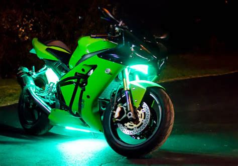 Green Motorcycle LED Light Kit   Illumimoto
