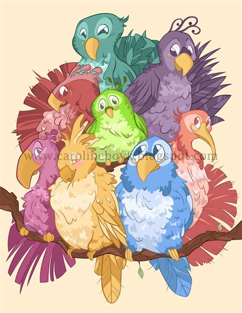 Group Birds by CarolineDoodles on DeviantArt
