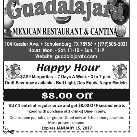 Guadalajara Mexican Restaurant & Cantina Coupons ...
