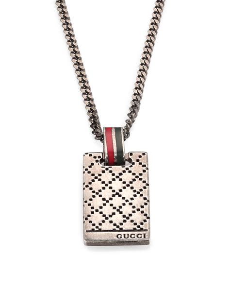 Gucci Dtissima Silver Pendant Necklace in Metallic for Men ...