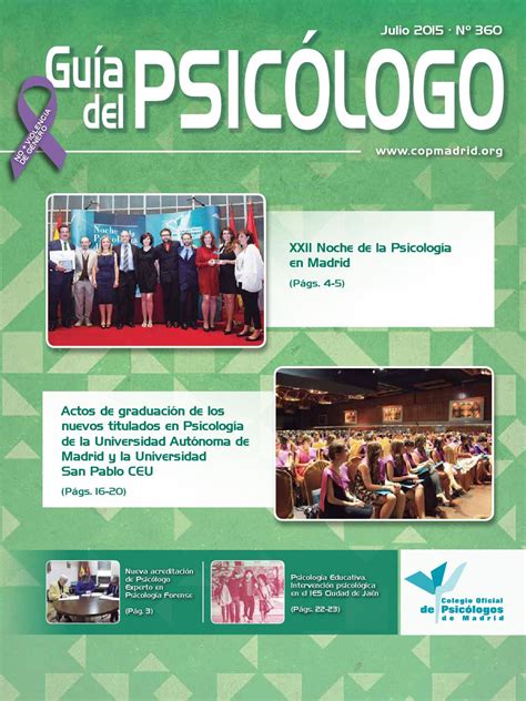 Guía del Psicólogo mes de Julio 2015 by Colegio Oficial de ...
