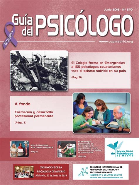 Guía del Psicólogo mes de Junio 2016 by Colegio Oficial de ...
