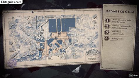 Guía Dishonored 2   Mapas: Jardines de Cyria