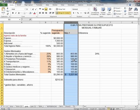 Guia para preparar Presupuesto en Excel 2010   YouTube