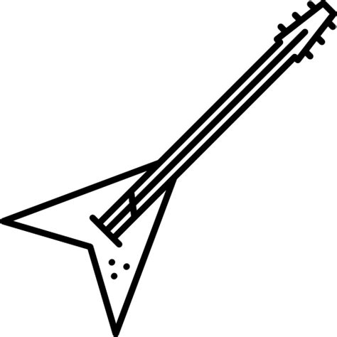Guitarra eléctrica de heavy metal   Iconos gratis de música