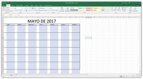 Hacer un calendario en Excel desde cero   Dibujar tabla