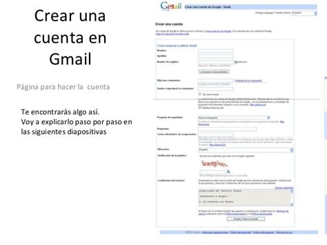 Hacerse una cuenta en Google y en Gmail