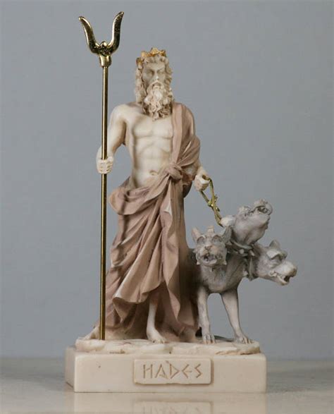 Hades Pluton grec Dieu des enfers & Cerberus albâtre Statue