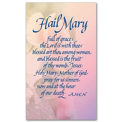 Hail Mary: Prayer Card