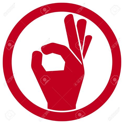 Hand Gesture clipart ok hand Pencil and in color hand ...