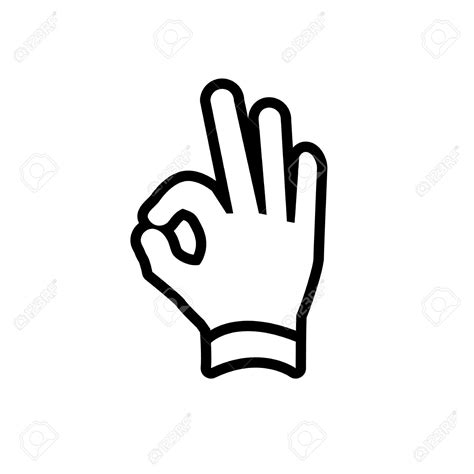Hand Gesture clipart okay   Pencil and in color hand ...