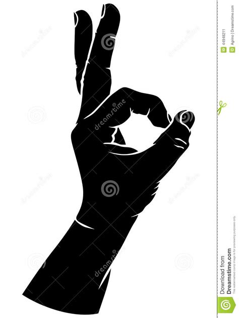 Hand in the sign of ok stock vector. Image of emblem ...