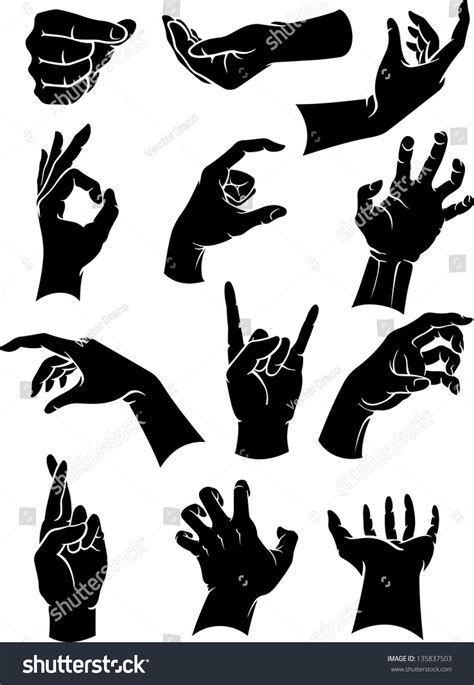 Hand Signs Gestures Stock Vector 135837503   Shutterstock
