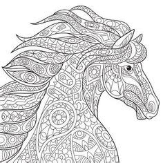 Handgezeichnet stilisierte pferd – Vektorgrafik ...