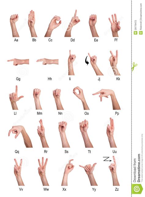 Hands Demonstrating Sign Language Of The Alphabet Stock ...