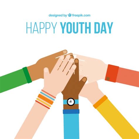 Hands in flat design youth day background Vector | Free ...