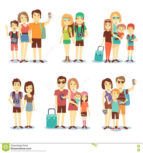 Happy Couple, Family, People, Tourists Vector Travelling ...