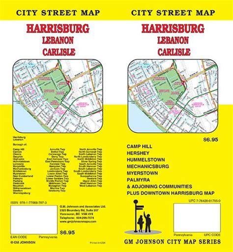 Harrisburg / Lebanon / Carlisle, Pennsylvania Street Map ...