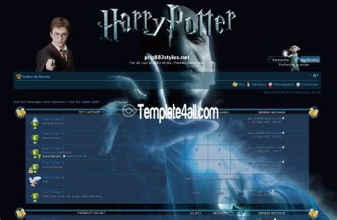 Harry Potter Black Blue Phpbb Style Theme Template