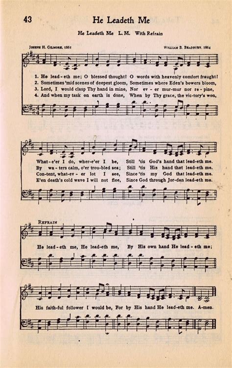 He Leadeth Me   Printable Hymn Book Page   Knick of Time