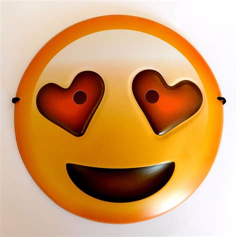 Heart Eyes Smiley Emoji Mask UK | Emoticon Party Novelty