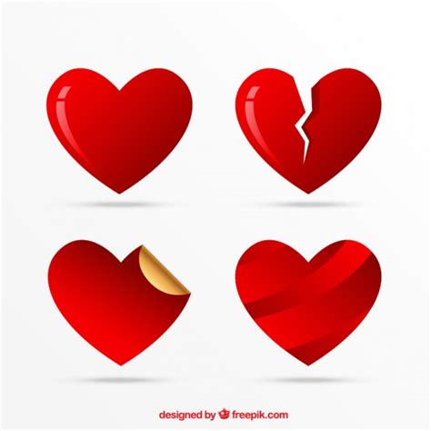 Heart Icons Set, love symbols Vector | Free Download