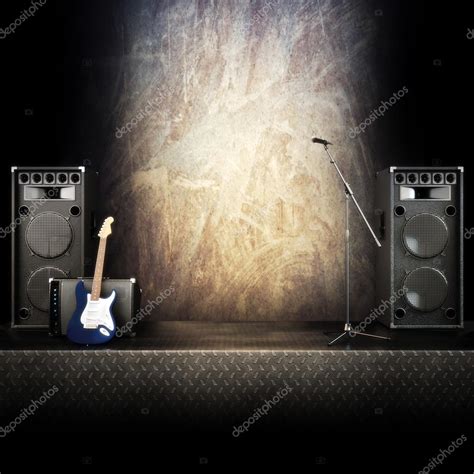 Heavy metal music stage or singing background — Stock ...