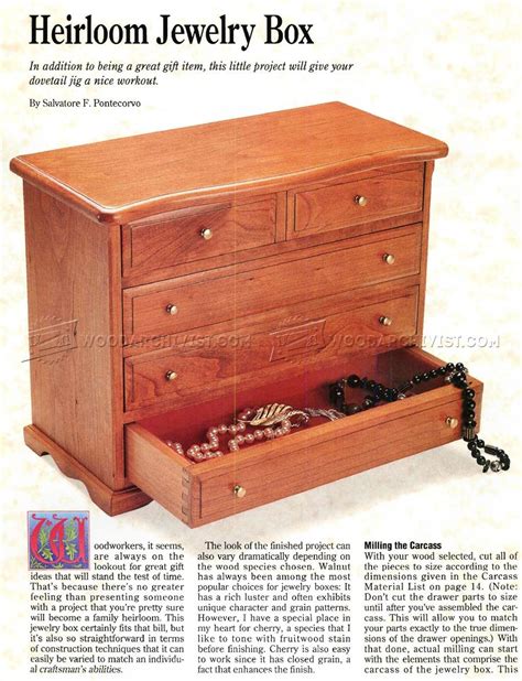 Heirloom Jewelry Box Plans • WoodArchivist