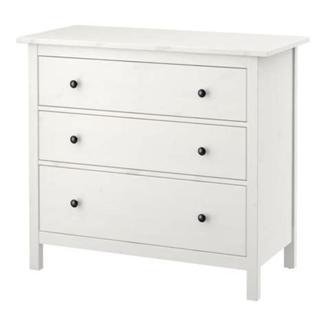 HEMNES 3 drawer chest white stain IKEA