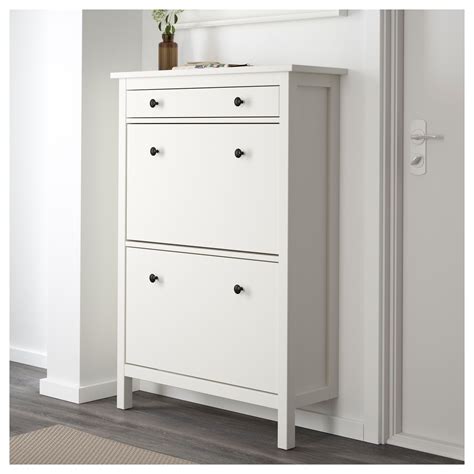 HEMNES Shoe cabinet with 2 compartments White 89 x 127 cm ...
