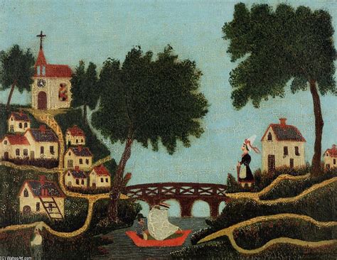 Henri Rousseau >> Paisaje con puente |  , obra de arte ...