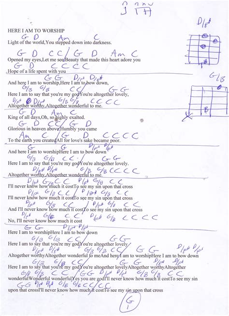 Here I Am To Worship  Chris Tomlin  Guitar Chord Chart ...