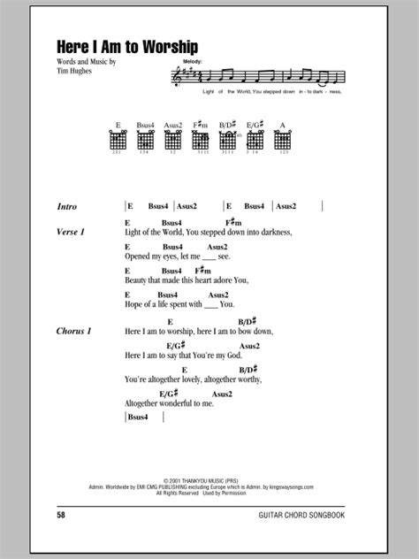 Here I Am To Worship | Sheet Music Direct