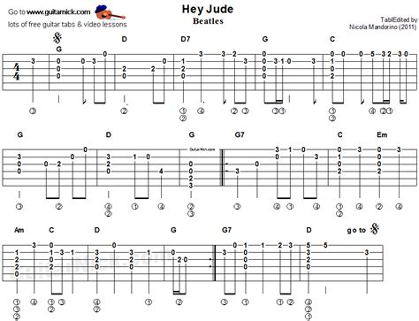 Hey Jude. Beatles   easy acoustic guitar tab | Music ...