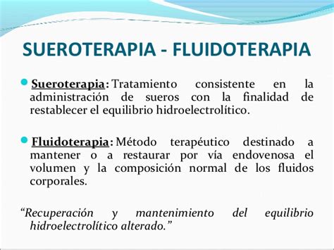 Hidratación   Fluidoterapia
