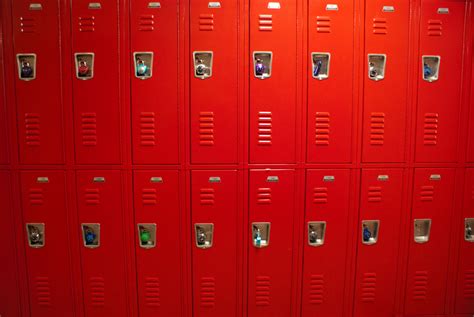 High school lockers | The locks are small signs of ...