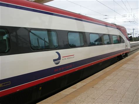 High speed train Alfa Pendular from Lisbon Oriente station ...