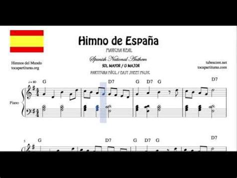 Himno de España Partitura de Piano Fácil Principiantes con ...