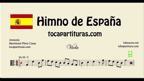 Himno de España Partitura de Viola en Clave de Do Marcha ...