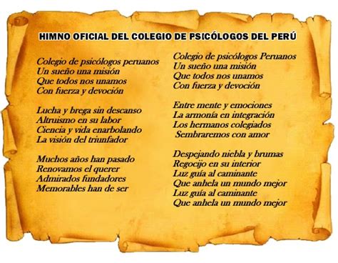 Himno del Colegio de Psicólogos del Perú ~ Colegio de ...