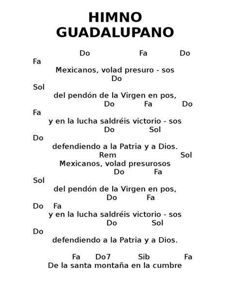 Himno Guadalupano Acordes