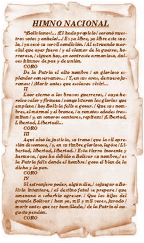 Himno Nacional de Bolivia completo: letras en Castellano ...