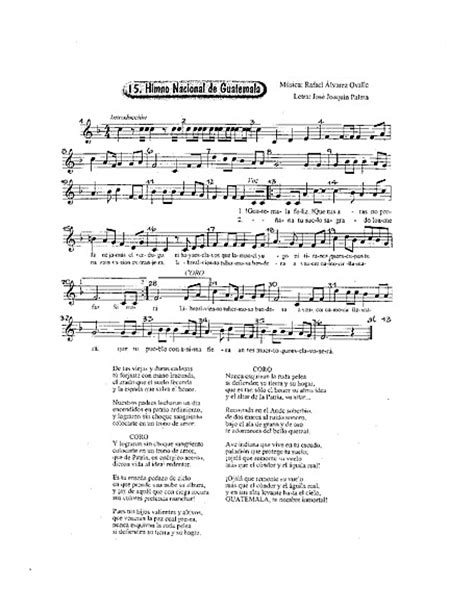 Himno Nacional de Guatemala Orquesta   Partituras ...
