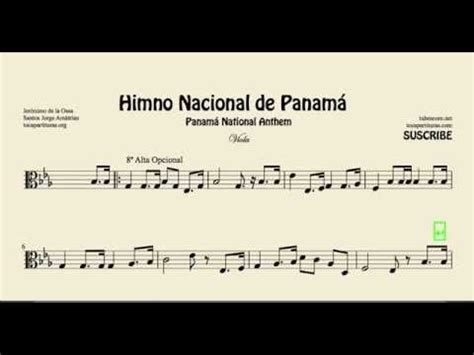 Himno Nacional de Panamá Partitura de Viola Himno Istmeño ...